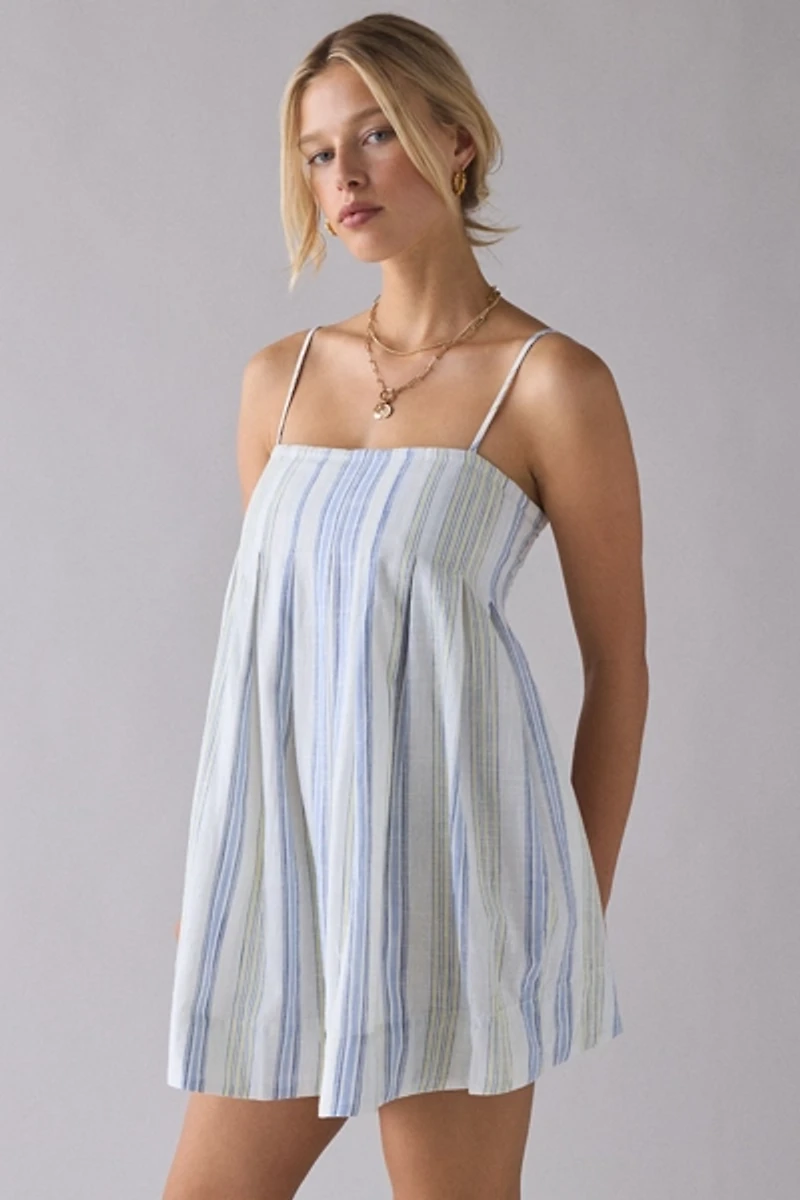 Kimchi Blue Smooth Sailing Pleated Flounce Babydoll Mini Dress