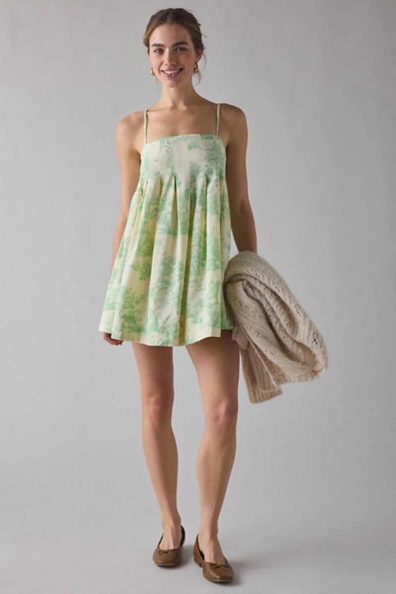 Kimchi Blue Smooth Sailing Pleated Flounce Babydoll Mini Dress