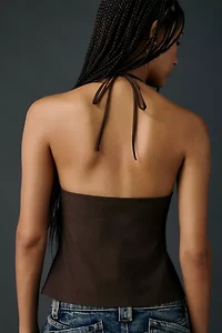UO Olga Split-Front Flyaway High Neck Halter Top