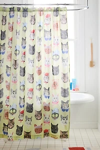 Sassy Cats Patterned Shower Curtain