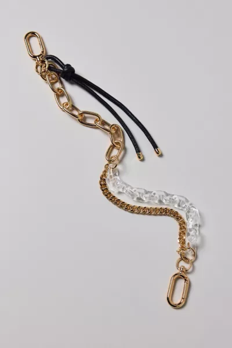 Leather Tie Acrylic Draped Bag Chain