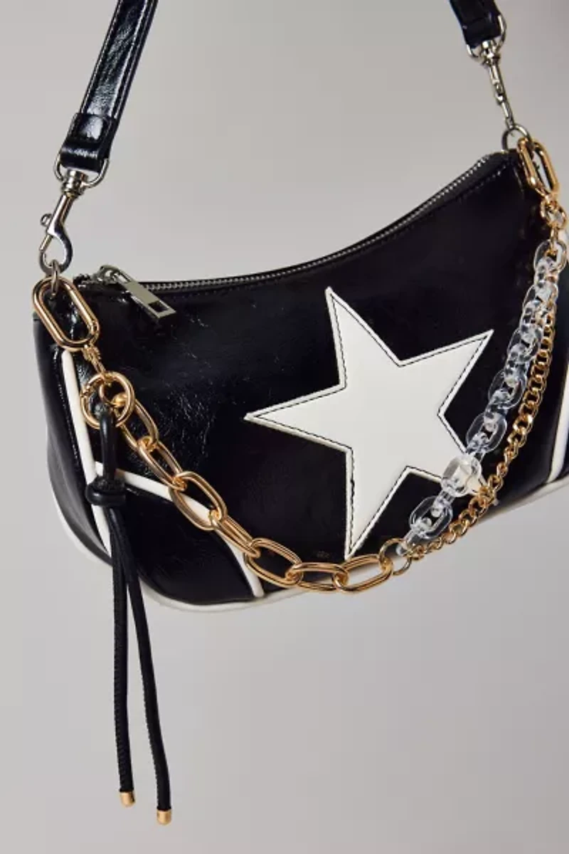 Leather Tie Acrylic Draped Bag Chain
