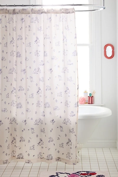 Little Lambs Patterned Shower Curtain
