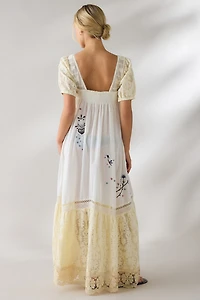 Kimchi Blue Ever After Embroidered Babydoll Maxi Dress