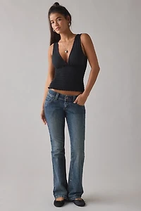 Kimchi Blue Betty Plunging V-Neck Smocked Tank Top