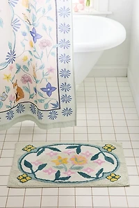 Zenia Floral Printed Bath Mat