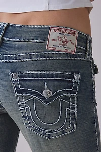 True Religion Joey Dandelion Fade Super-T Flap Low-Rise Flare Jean