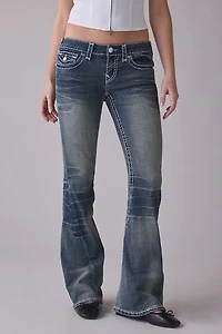 True Religion Joey Dandelion Fade Super-T Flap Low-Rise Flare Jean
