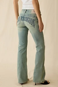 True Religion Becca Arched Logo Graphic Low-Rise Bootcut Jean