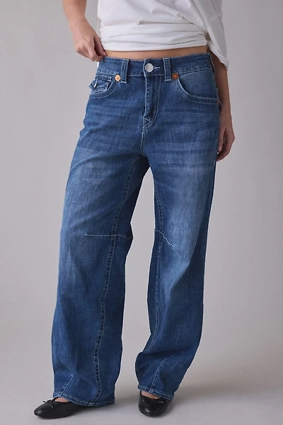 True Religion Bailey Serene Blue Mid-Rise Barrel Jean