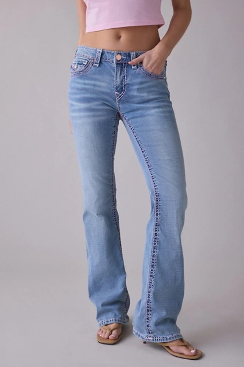 True Religion Becca Champagne Glow Super T Mid-Rise Bootcut Jean