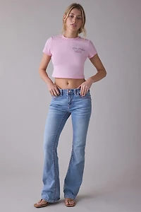 True Religion Becca Champagne Glow Super T Mid-Rise Bootcut Jean