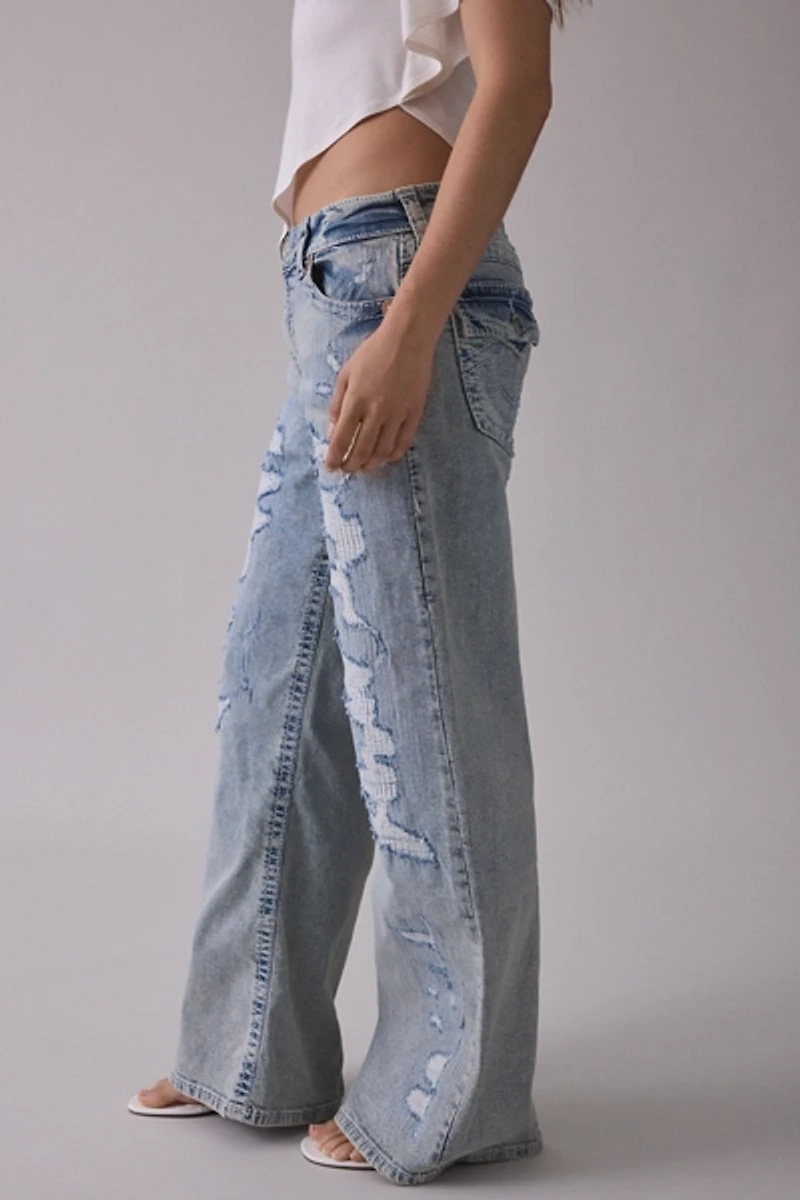 True Religion Bobbi Destroyed Big T Flap Low-Rise Baggy Jean