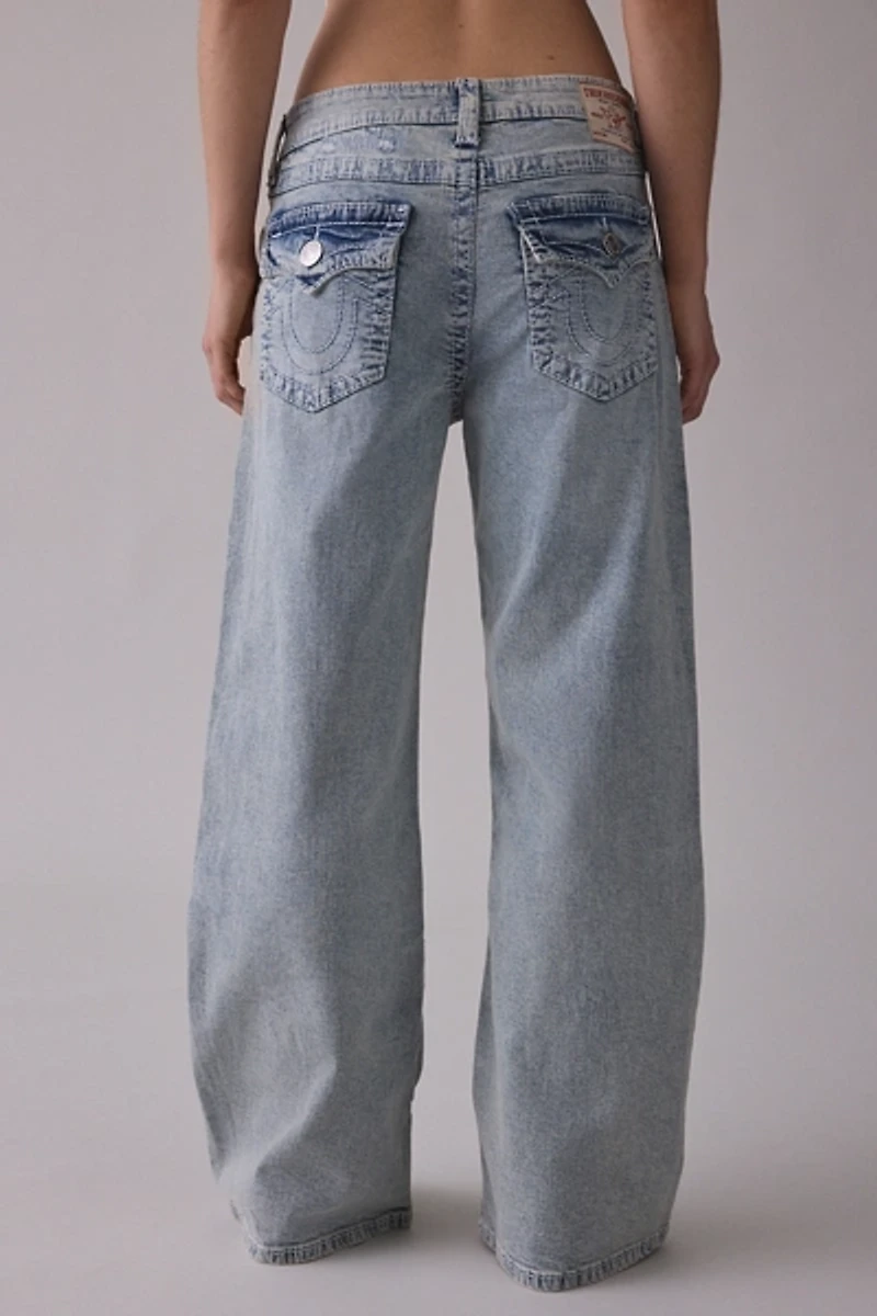 True Religion Bobbi Destroyed Big T Flap Low-Rise Baggy Jean