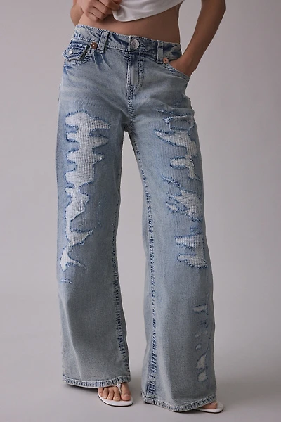 True Religion Bobbi Destroyed Big T Flap Low-Rise Baggy Jean