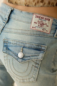 True Religion Joey Twisted Seam Super T Flap Low-Rise Flare Jean