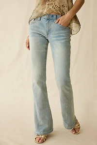 True Religion Joey Twisted Seam Super T Flap Low-Rise Flare Jean