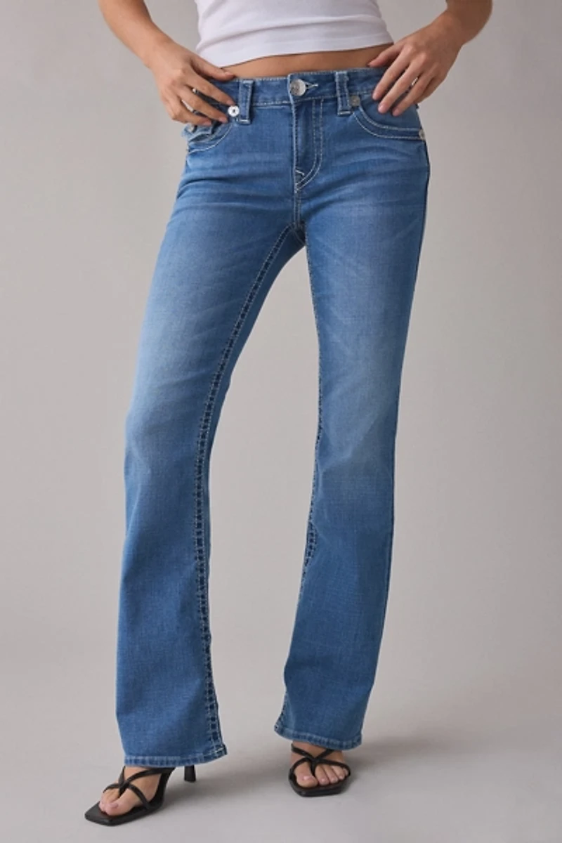 True Religion Becca Tattoo Big T Flap Mid-Rise Bootcut Jeans