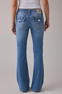 True Religion Becca Tattoo Big T Flap Mid-Rise Bootcut Jeans