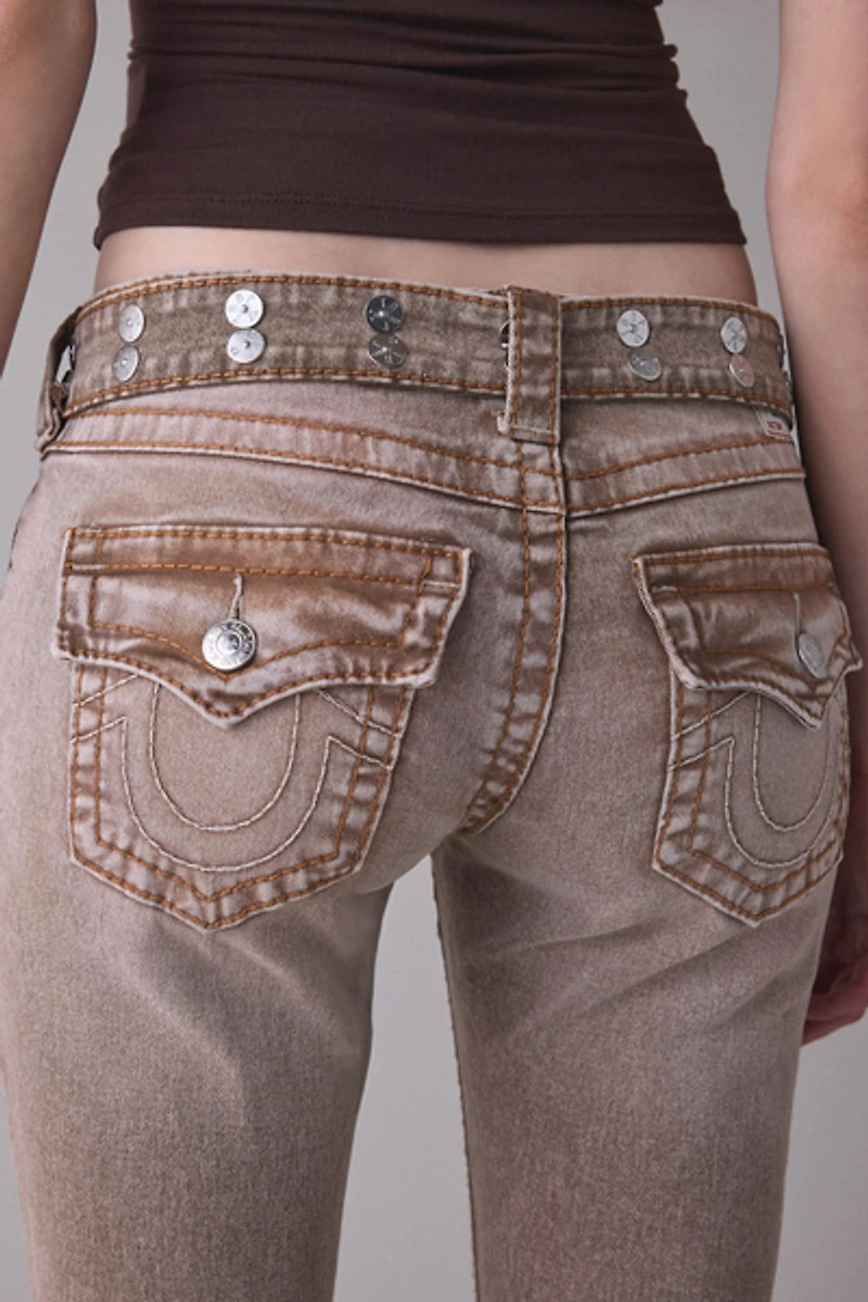 True Religion Joey Belted Big T Low-Rise Flare Jeans