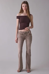 True Religion Joey Belted Big T Low-Rise Flare Jeans