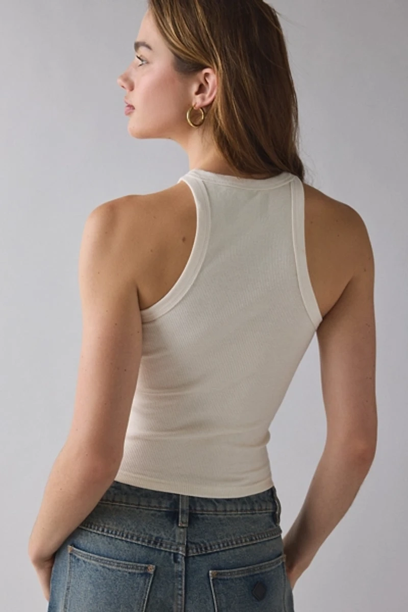 Kimchi Blue Kidult Ribbon Applique Graphic Off-Duty High Neck Tank Top