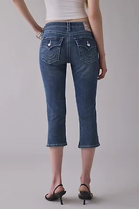 True Religion Jennie Flap Mid-Rise Skinny Capri Jeans
