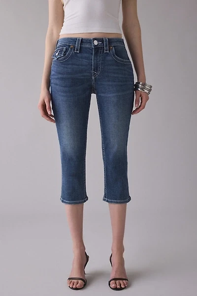 True Religion Jennie Flap Mid-Rise Skinny Capri Jeans