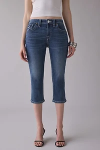 True Religion Jennie Flap Mid-Rise Skinny Capri Jeans