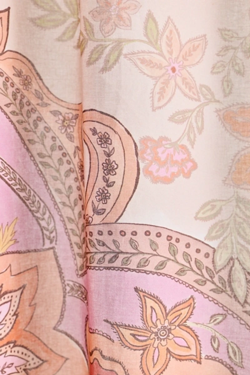 Saffron Floral Patterned Window Panel