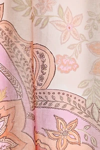 Saffron Floral Patterned Window Panel