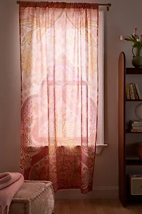 Saffron Floral Patterned Window Panel