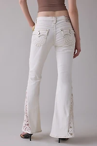 True Religion Crochet Flap Mid-Rise Flare Jeans