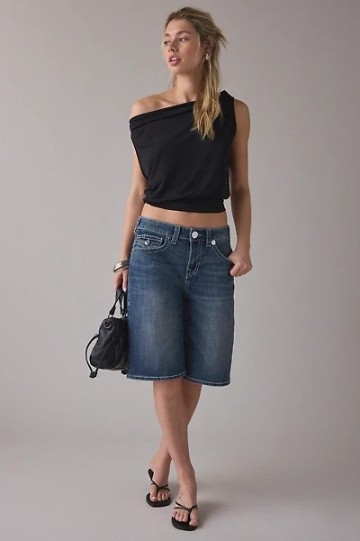 True Religion Big T Flap Baggy Denim Jort