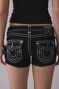 True Religion Joey Super T Flap Low-Rise Denim Shorts