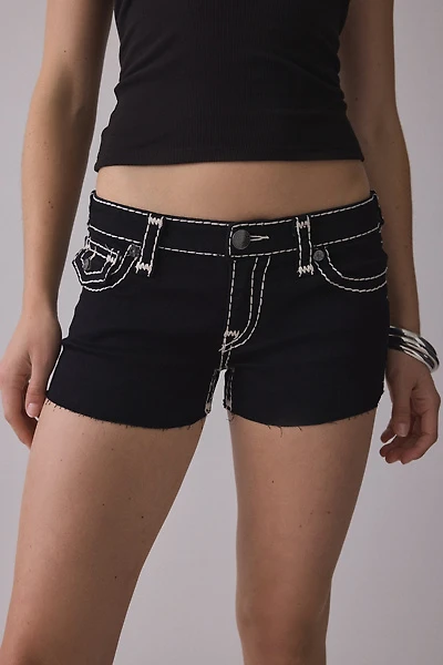 True Religion Joey Super T Flap Low-Rise Denim Shorts