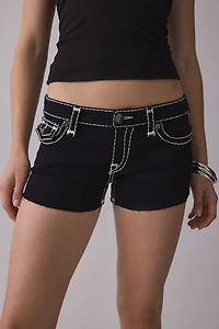 True Religion Joey Super T Flap Low-Rise Denim Shorts