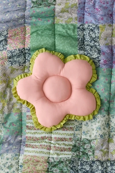 Birdie Flower Shaped Ruffle Throw Pillow