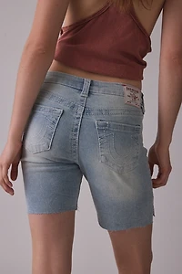 True Religion Miya Mid-Rise Denim Bermuda Shorts