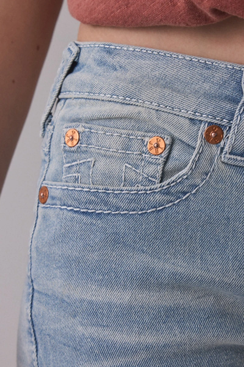 True Religion Miya Mid-Rise Denim Bermuda Shorts