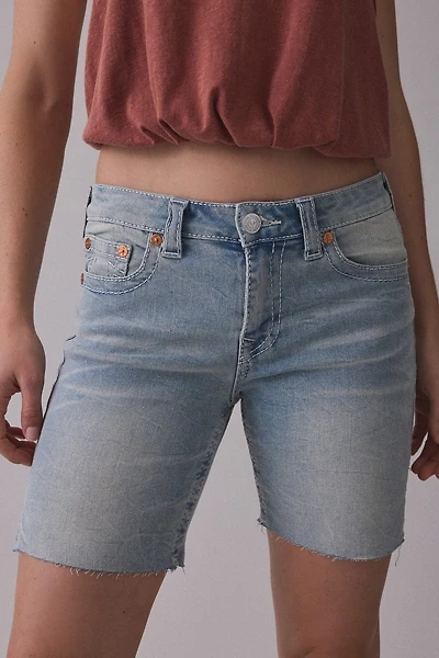 True Religion Miya Mid-Rise Denim Bermuda Shorts