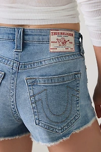 True Religion Dolphin Hem High-Rise Denim Shorts