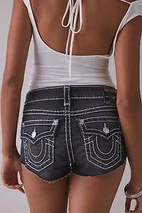True Religion Spicy Flap Low-Rise Denim Micro Shorts
