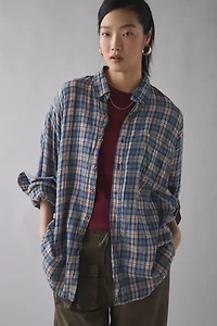 ReMADE By UO Baby Patched Graphic Oversized Flannel Shirt