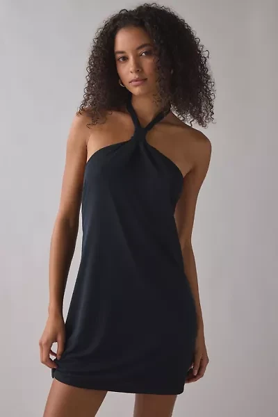 ReMADE By UO Remnants Mesh Knotted Halter Mini Dress