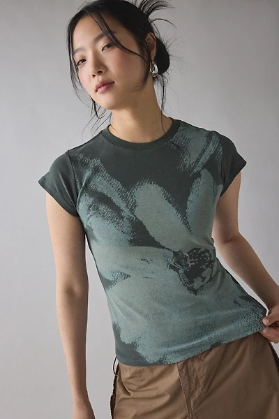 BDG Watercolor Flower Graphic Short Sleeve Spill The Tee