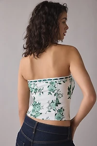 Kimchi Blue Delphine Lace + Ribbon Trim Crop Tube Top