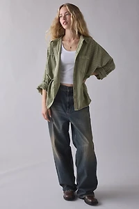 BDG Alex Oversized Cotton Button-Down Shirt