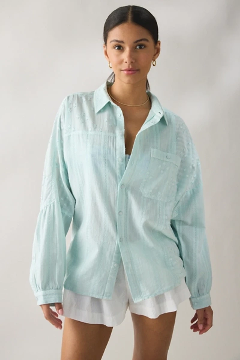 BDG Alex Oversized Cotton Button-Down Shirt