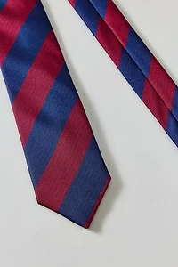 Stripe Pattern Wide Neck Tie